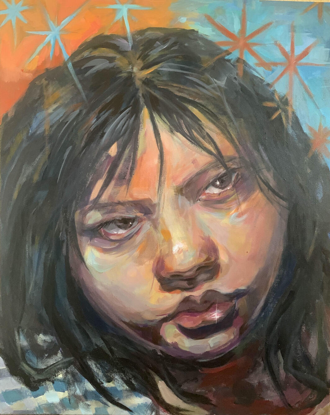 spring self portrait (2023) / Featured piece in San Joaquin Delta College's Spring 2023 Student Art Exhibition