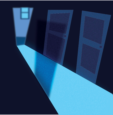 blue house - hallway